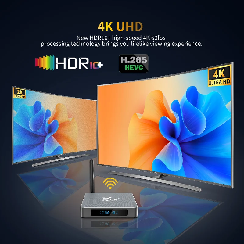 Boîtier TV 96K X9 Amlogic S922X Hexa Core 4K S922X Android avec lecteur d'affichage numérique