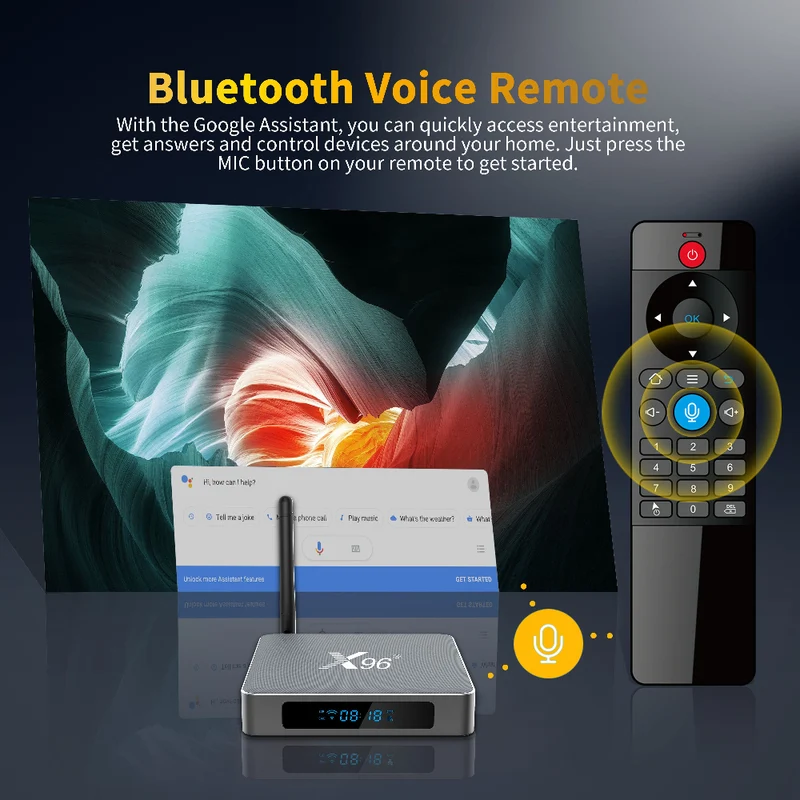 Boîtier TV 96K X9 Amlogic S922X Hexa Core 4K S922X Android avec lecteur d'affichage numérique