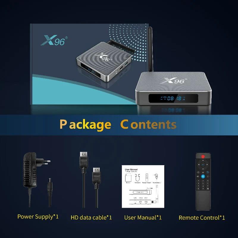 Boîtier TV 96K X9 Amlogic S922X Hexa Core 4K S922X Android avec lecteur d'affichage numérique