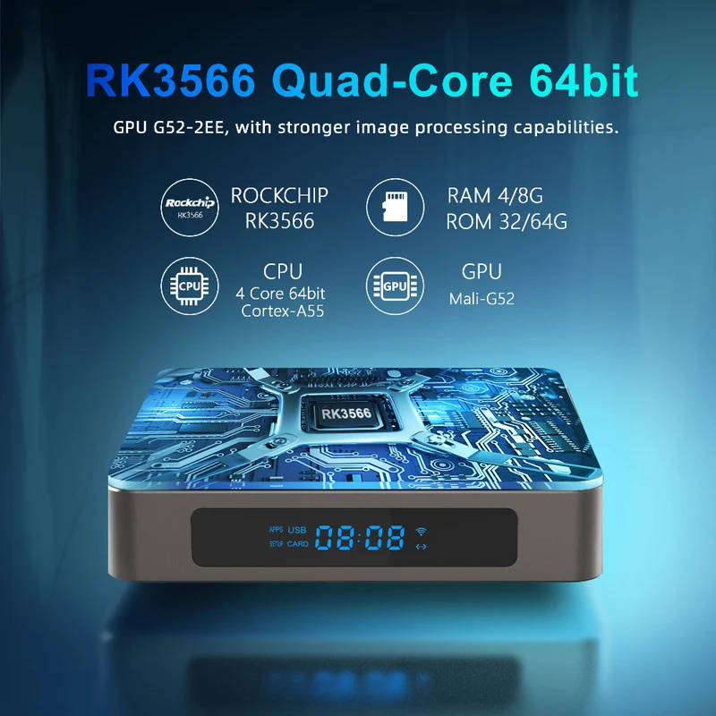 Boîtier TV Android X96 X6 Quad Core Rockchip RK3566