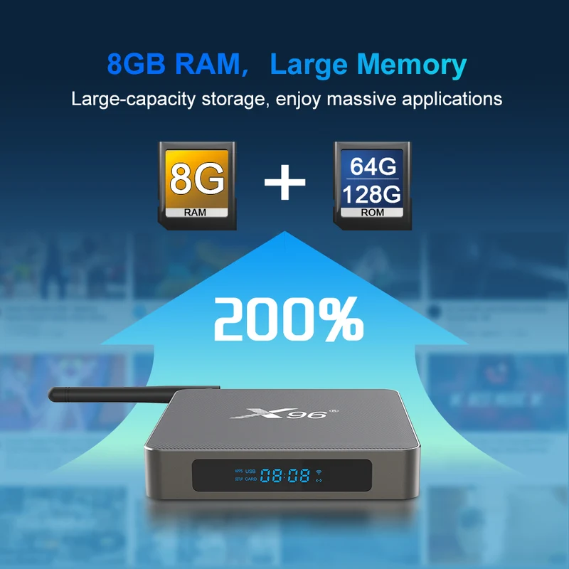 Boîtier TV Android X96 X6 Quad Core Rockchip RK3566