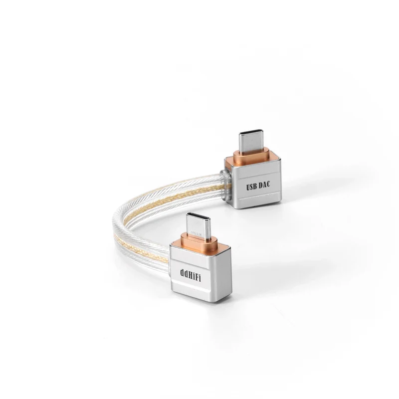 ddHiFi TC19LL Gold L-Shaped Cable | Pure Silver Digital Signal Cable