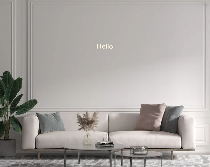Custom text: Hello