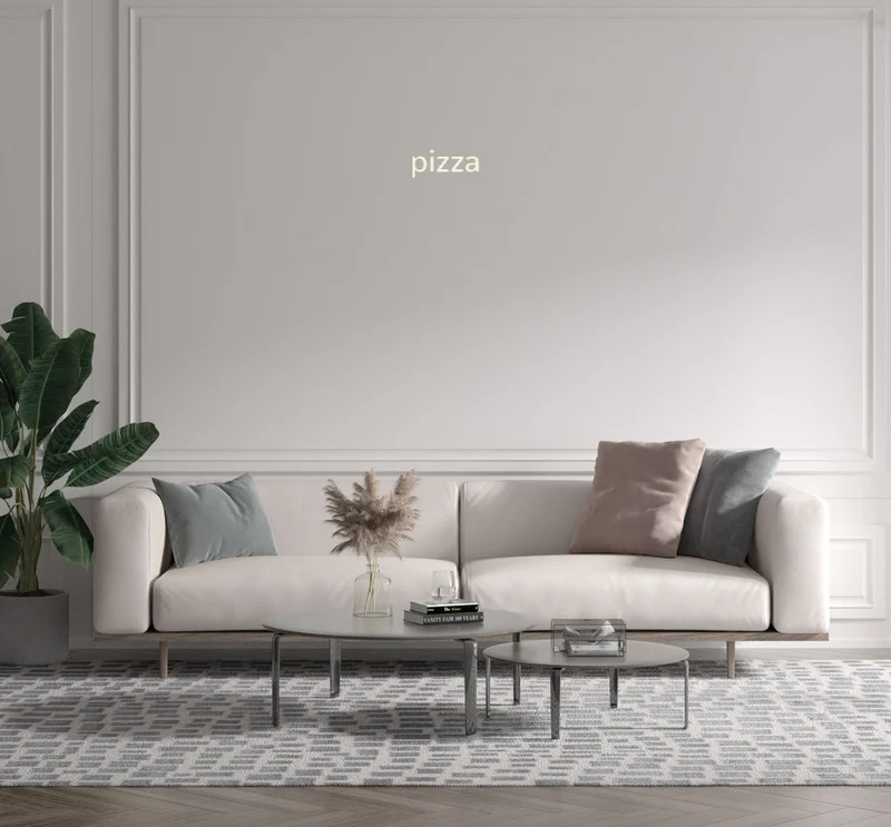Custom text: pizza