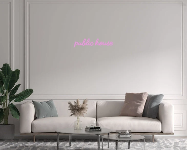 Custom text: public house