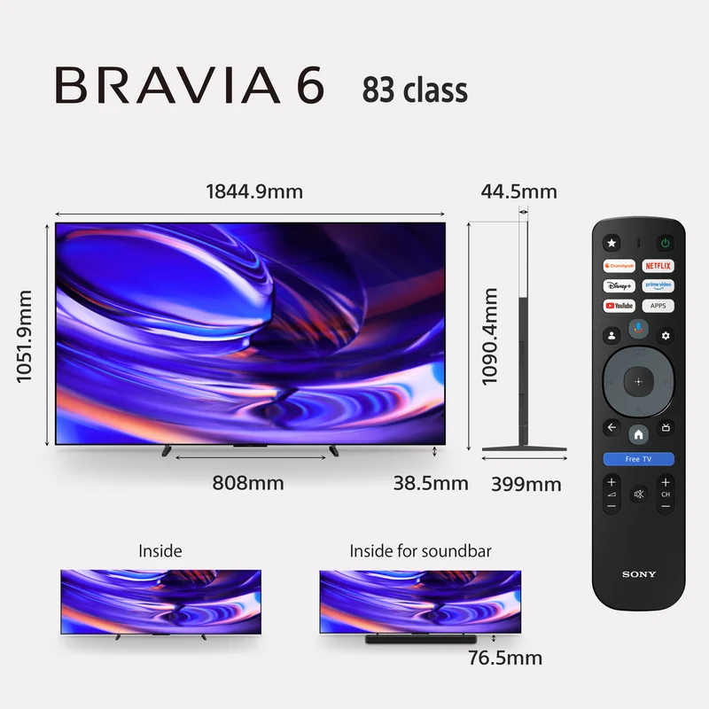 Sony 83" BRAVIA 6 OLED 4K HDR Google TV with Gemini