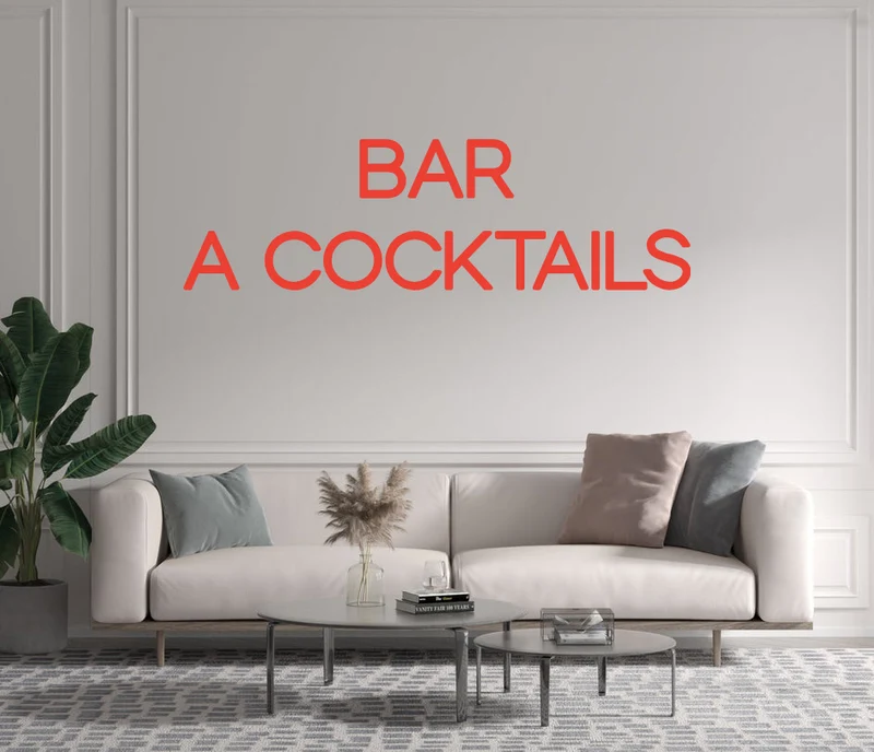 Custom text: BAR A COCKTAILS