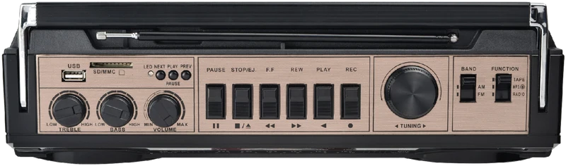 Laser Portable Cassette Boombox with AM/FM Radio