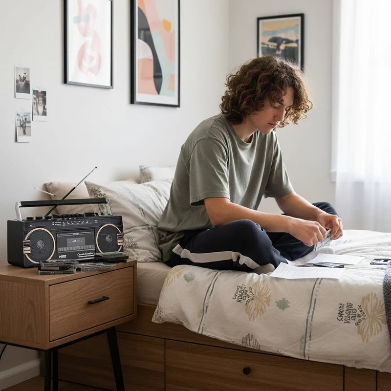 Laser Portable Cassette Boombox with AM/FM Radio