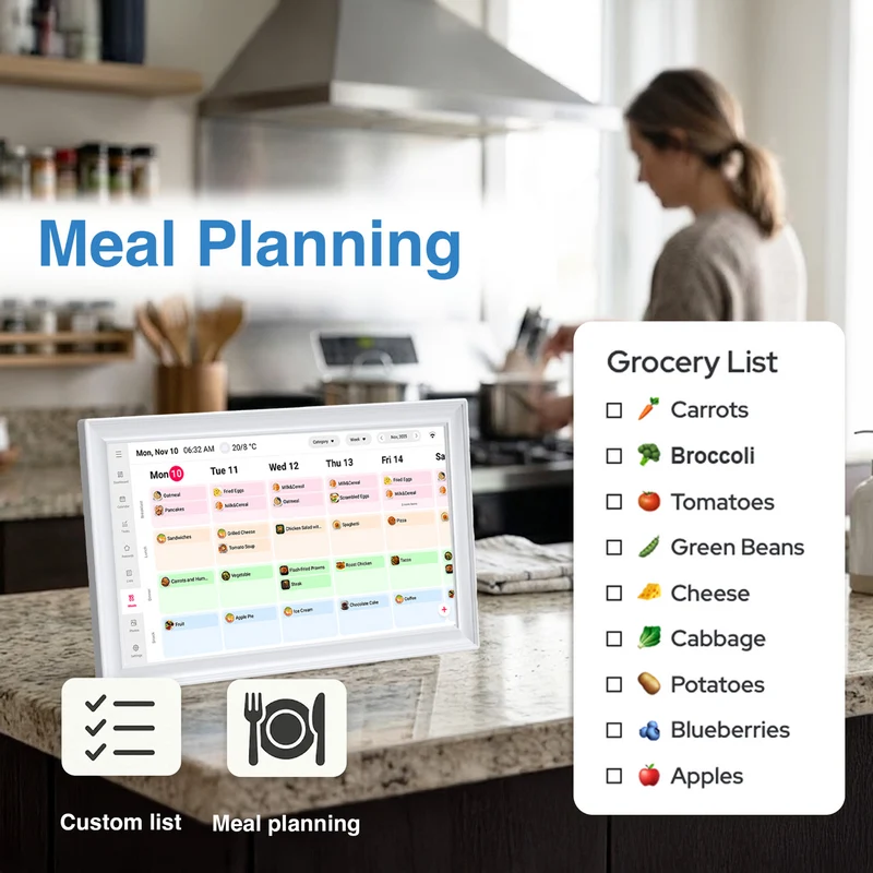 Laser 15.6" Digital Calendar with Touch Screen White