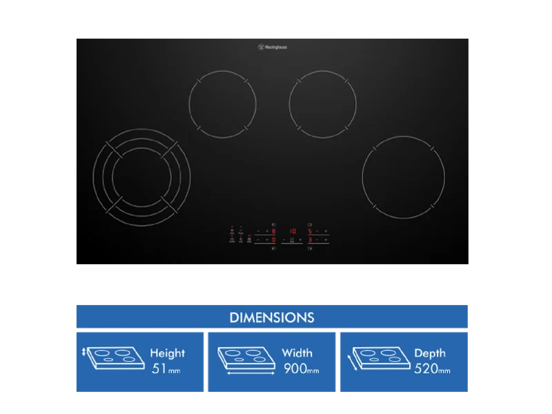 Westinghouse 90cm 4 Zone Ceramic Cooktop