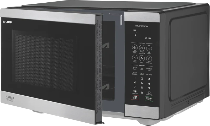 Sharp 26L 900W Flatbed Inverter Microwave Stainless Steel