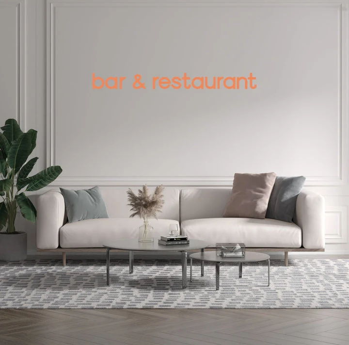 Custom text: bar & restaurant