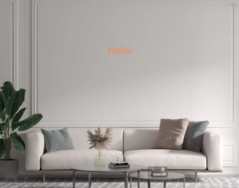 Custom text: Hello