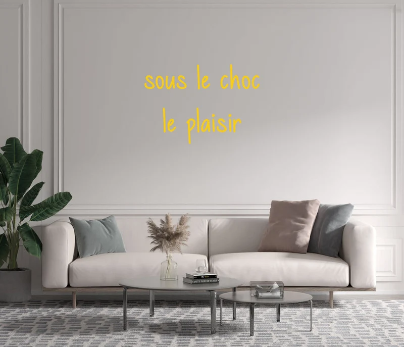 Custom text: sous le choc le plaisir