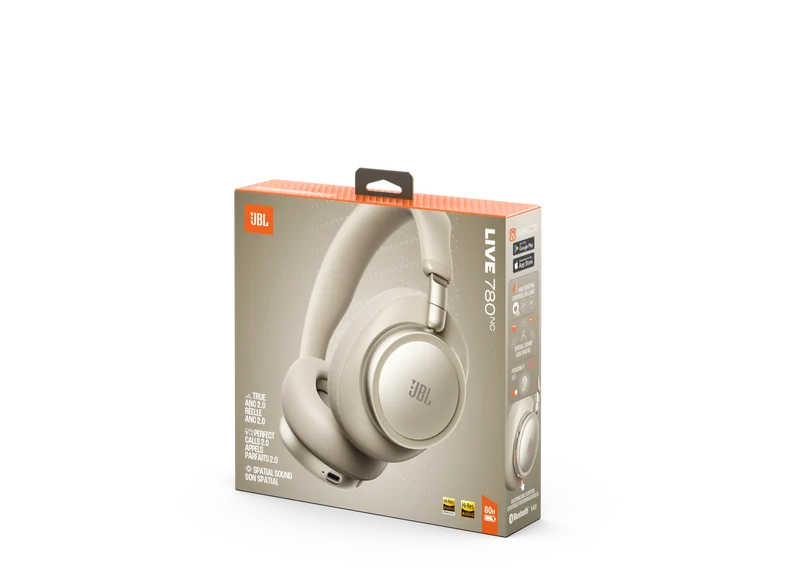 JBL Live 780NC Wireless Over-Ear Noise Cancelling Headphones - Champagne