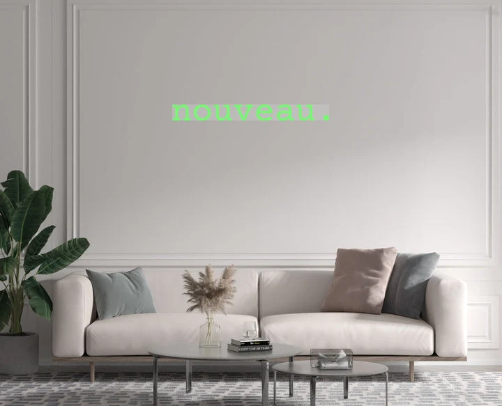 Custom text: nouveau.