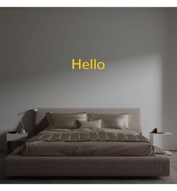Custom text: Hello