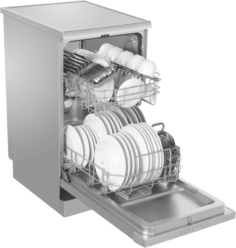 Haier 300 Series 45cm Compact Freestanding Dishwasher, Silver