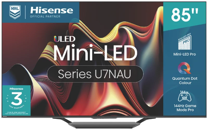 Hisense 85" U7NAU 4K Mini-LED QLED Smart TV 24