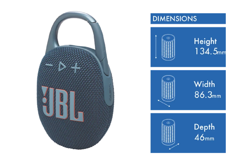 JBL Clip 5 Bluetooth Speaker - Blue