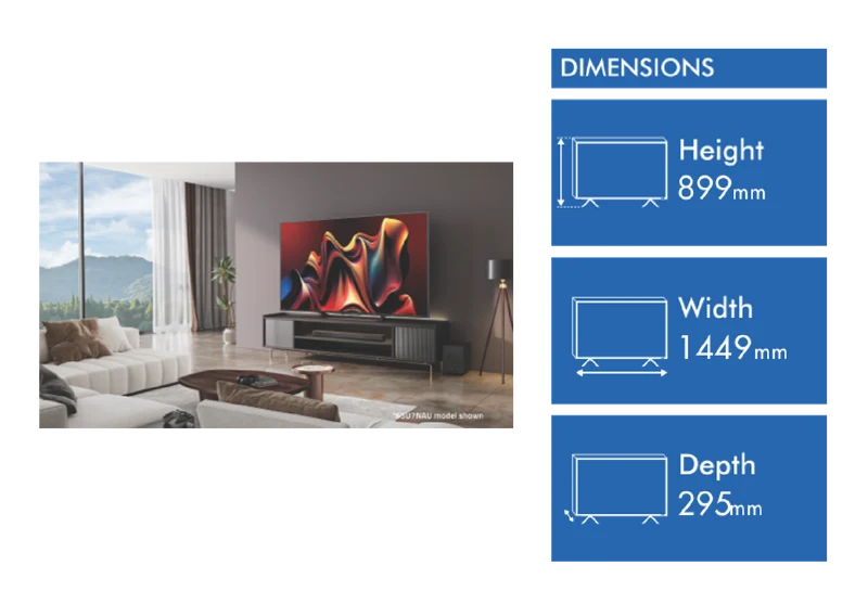 Hisense 65" U7NAU 4K Mini-LED QLED Smart TV 24
