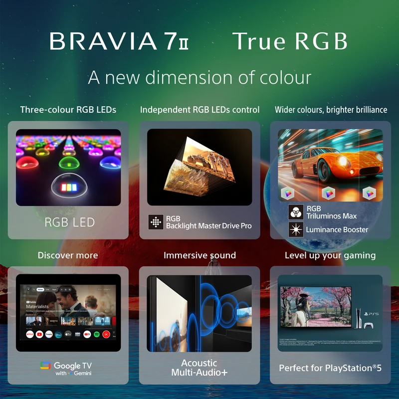 Sony 98" BRAVIA 7 II True RGB 4K AI Google TV with Gemini 2026