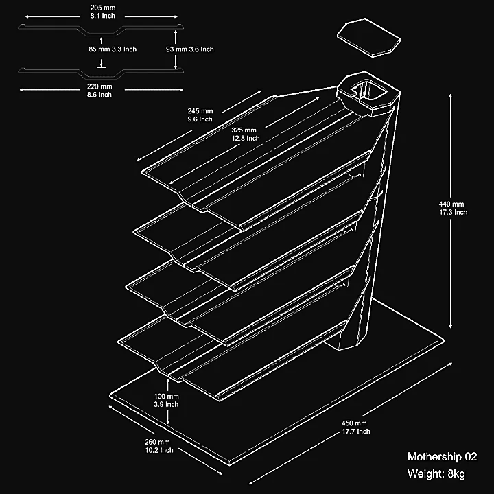 Burson Mothership | Aluminum Equipment Rack for Audiophile Desktop Gear