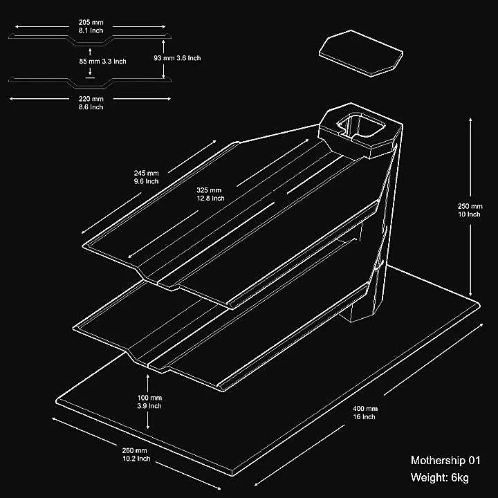 Burson Mothership | Aluminum Equipment Rack for Audiophile Desktop Gear