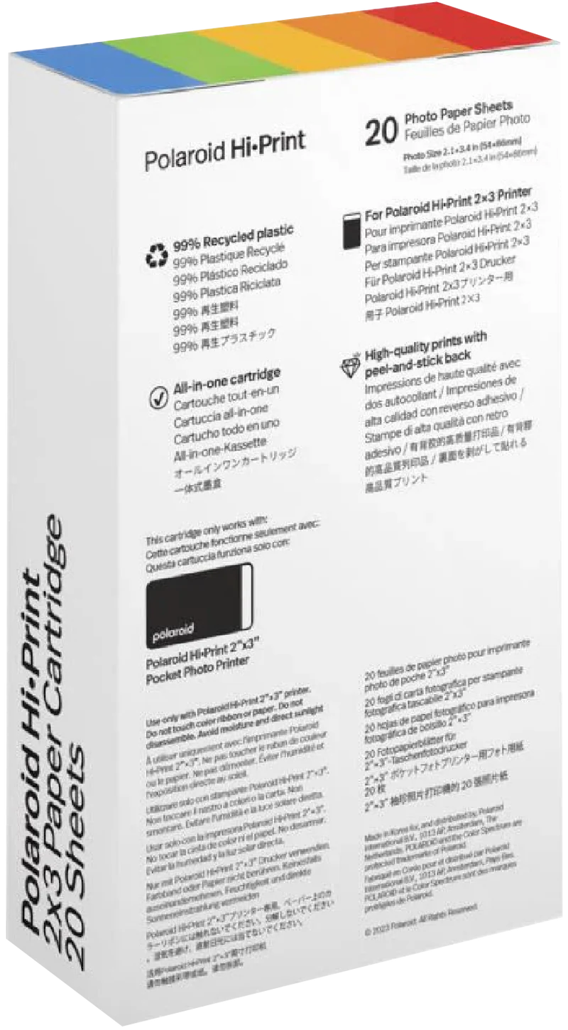 Polaroid HiPrint Gen 2 2x3 Paper Cartridge - 20 Sheets