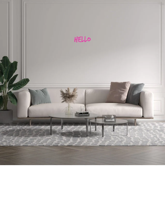 Custom text: hello