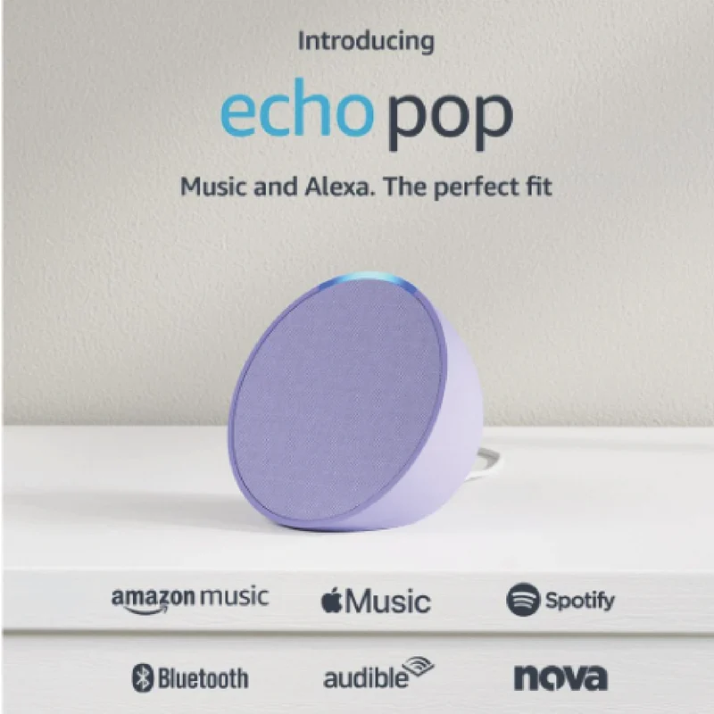 Amazon Pop Compact Smart Speaker with Alexa (Lavender)