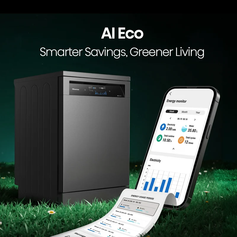Hisense Series 9, AI TFT Intelligent, Dark Stainless Steel Dishwasher