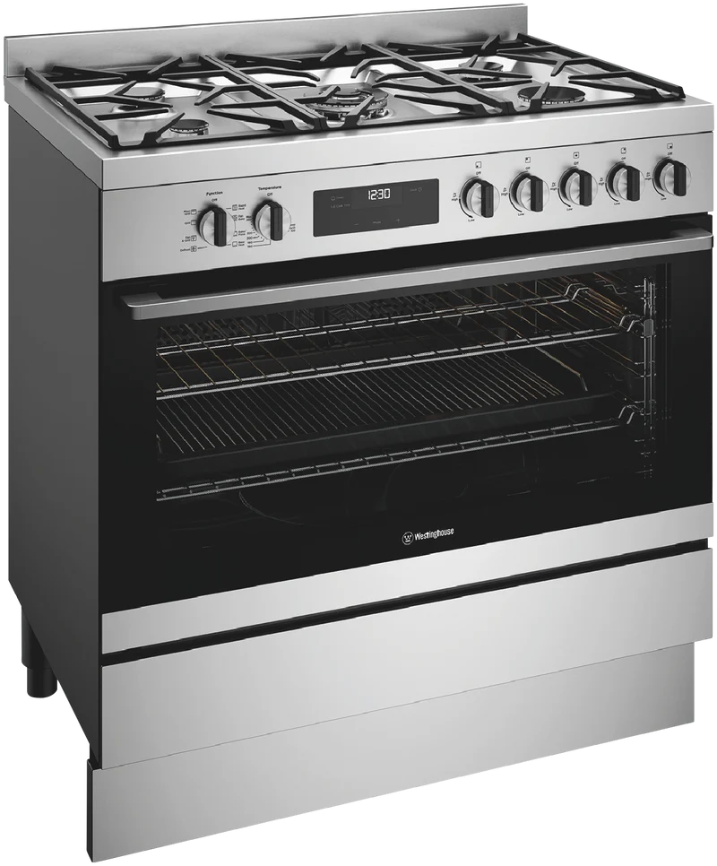 Westinghouse 90cm Dual Fuel Freestanding Cooker, Stainless Steel