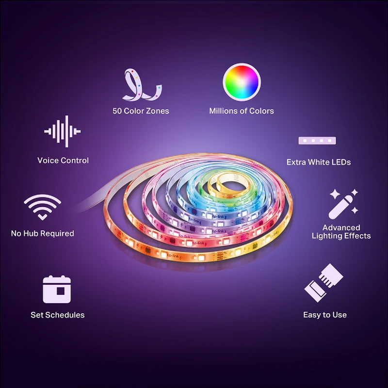 TP-LINK Tapo Smart Wi-Fi Light Strip with Multicolour Zones (5m)