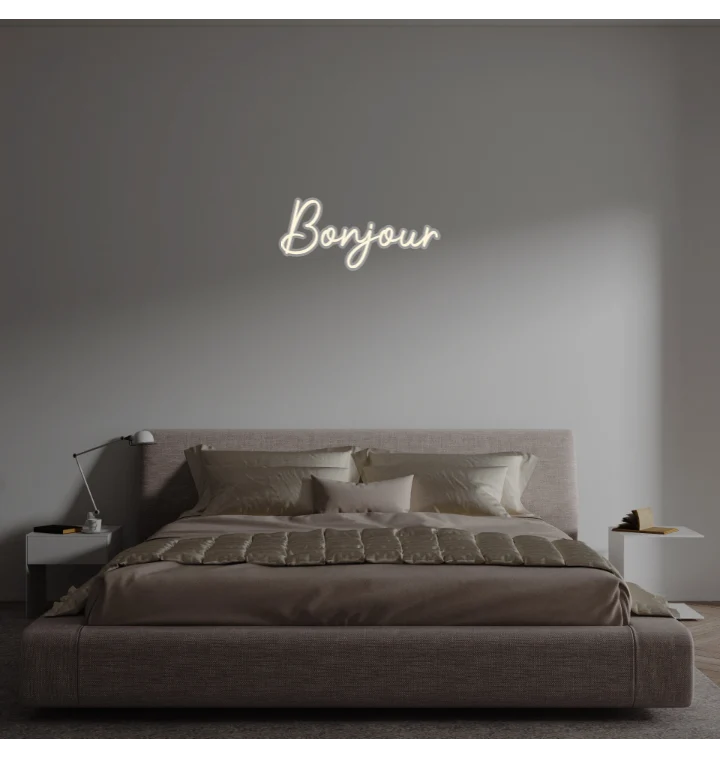 Custom text: Bonjour