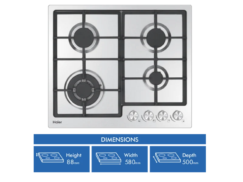 Haier 60cm Gas on Steel Cooktop