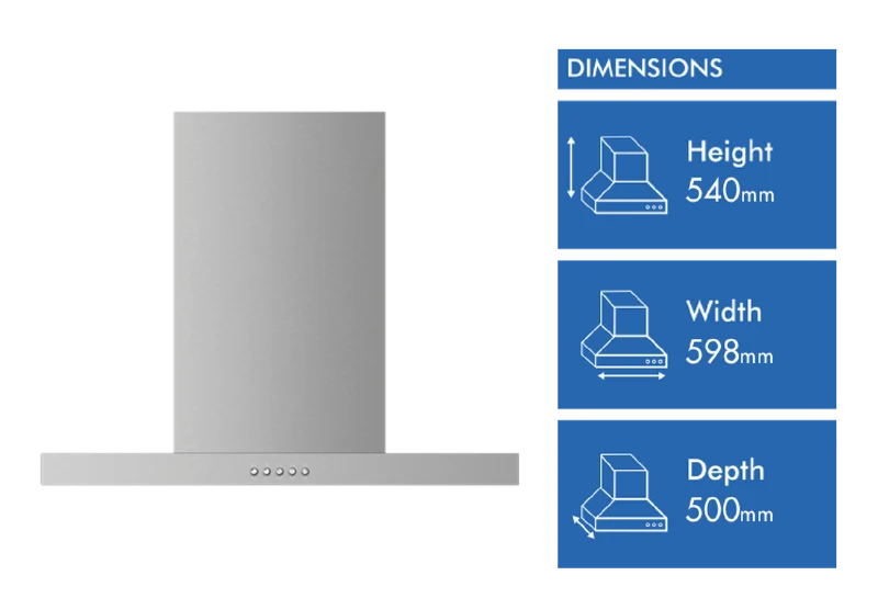 Haier 60cm 500 Series Box Chimney Wall Rangehood