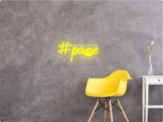 Custom text: #pause
