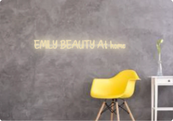 Custom text: EMILY BEAUTY At home