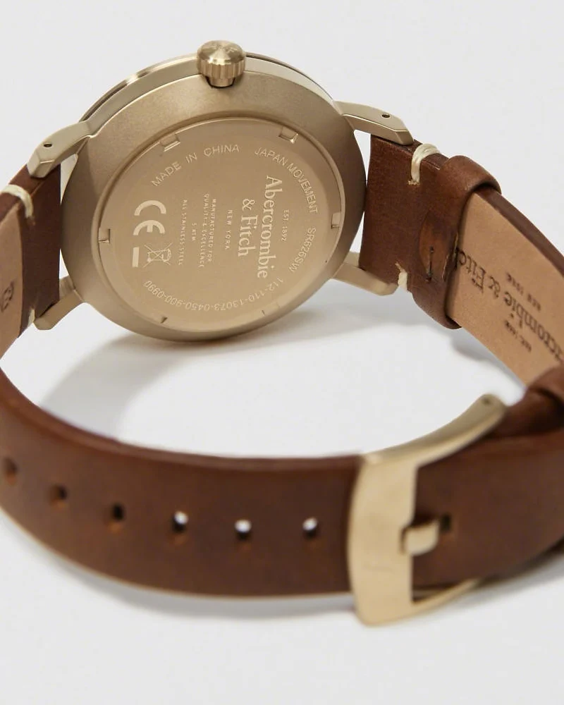 Leather-Strap Watch