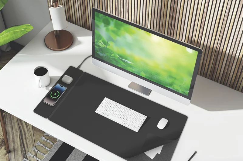 Laser ChargeCore Wireless Charging Desk Mat (Black)