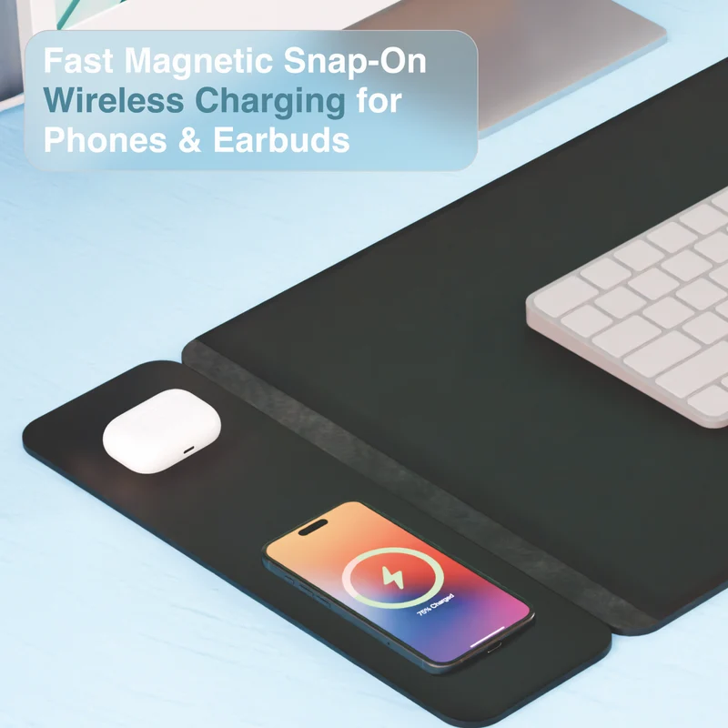 Laser ChargeCore Wireless Charging Desk Mat (Black)