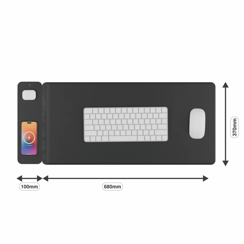 Laser ChargeCore Wireless Charging Desk Mat (Black)