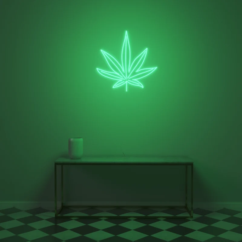 Ganja Leaf - Signe en néon LED