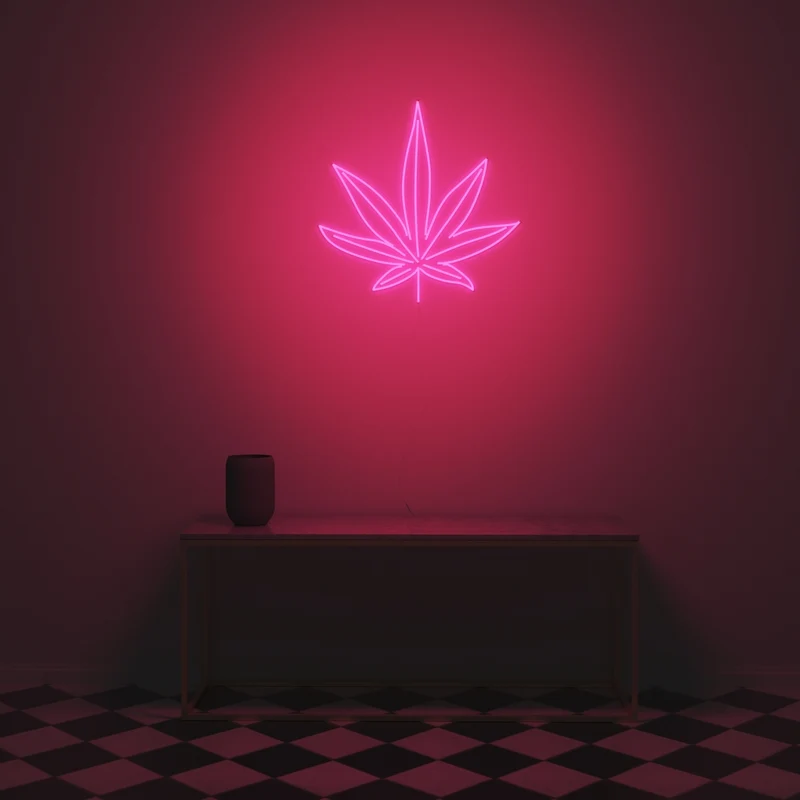 Ganja Leaf - Signe en néon LED