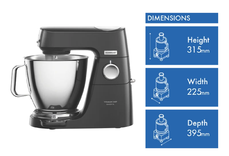 Kenwood Titanium Chef Baker XL Stand Mixer Black