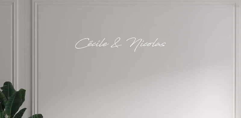 Custom text: Cécile & Nicolas
