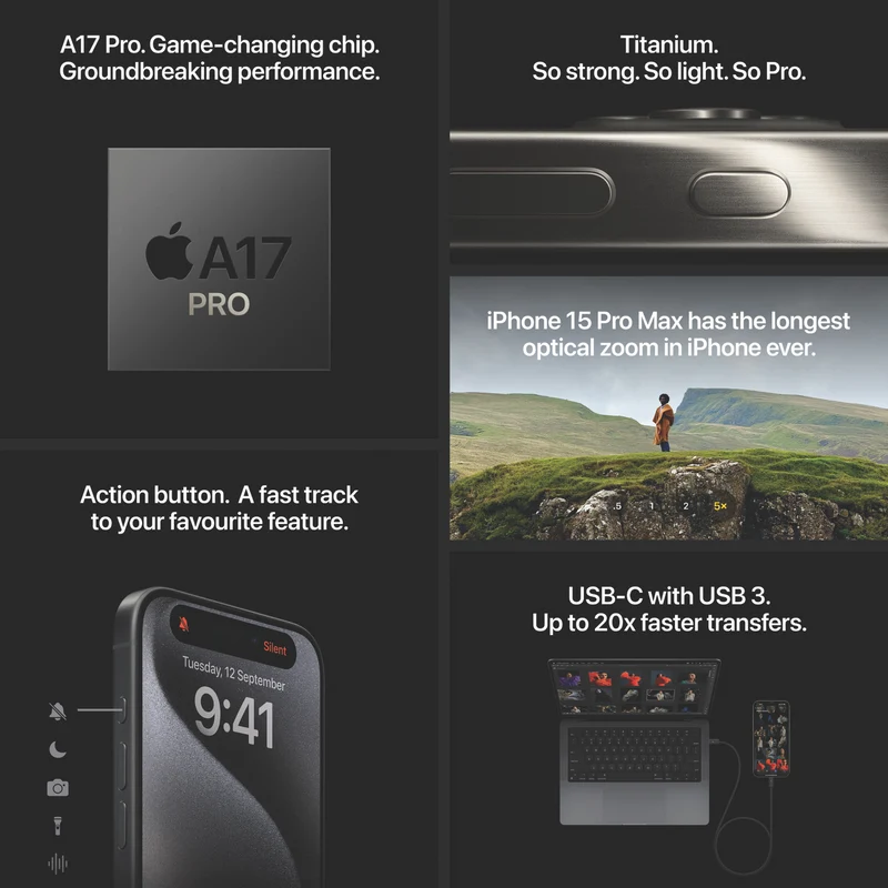 Apple iPhone 15 Pro 128GB Natural Titanium
