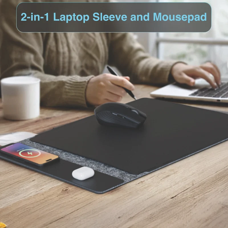 Laser ChargeCore Wireless Charging Laptop Sleeve 16" (Black)